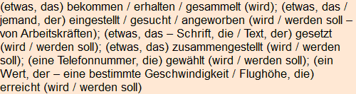 Moment bitte, deutsche Bedeutung nur für angemeldete Benutzer verzögerungsfrei.